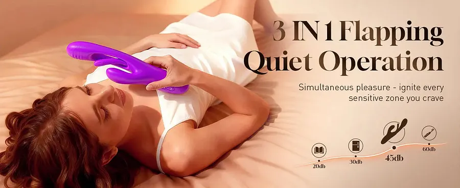 3-in-1 Rabbit Vibrator | G-Spot & Tongue Flapping Massager detail 3