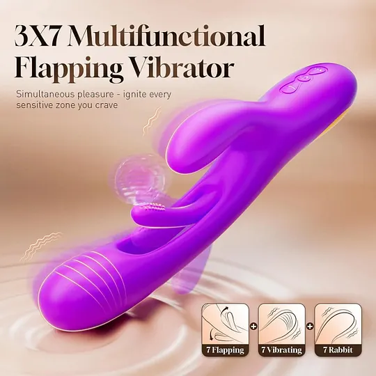 3-in-1 Rabbit Vibrator | G-Spot & Tongue Flapping Massager thumbnail 7