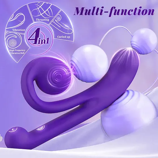 Rabbit Vibrator with Clit-Kissing Arm | Dual G-Spot & Clitoral Stimulator thumbnail 2