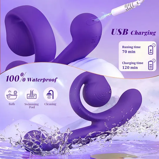 Rabbit Vibrator with Clit-Kissing Arm | Dual G-Spot & Clitoral Stimulator thumbnail 5