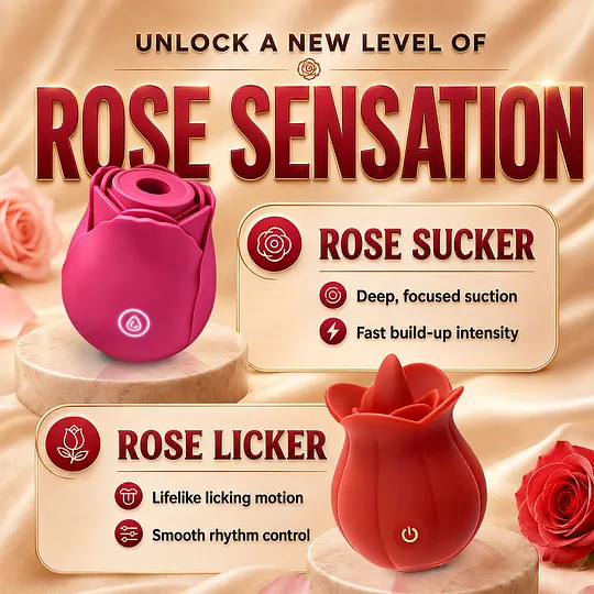 Rose Suction Massager Set with Extra Charging Cable thumbnail 4