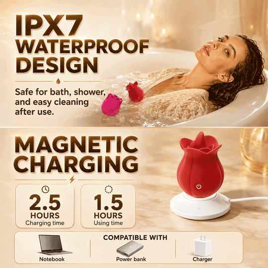 Rose Suction Massager Set with Extra Charging Cable thumbnail 7
