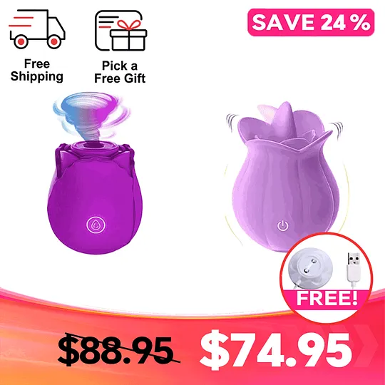 Rose Suction Massager Set with Extra Charging Cable thumbnail 11